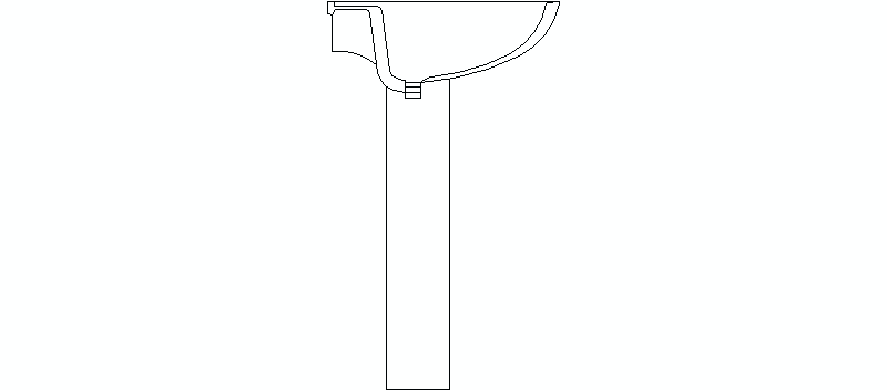 Elevation Section Of Sink With Pedestal